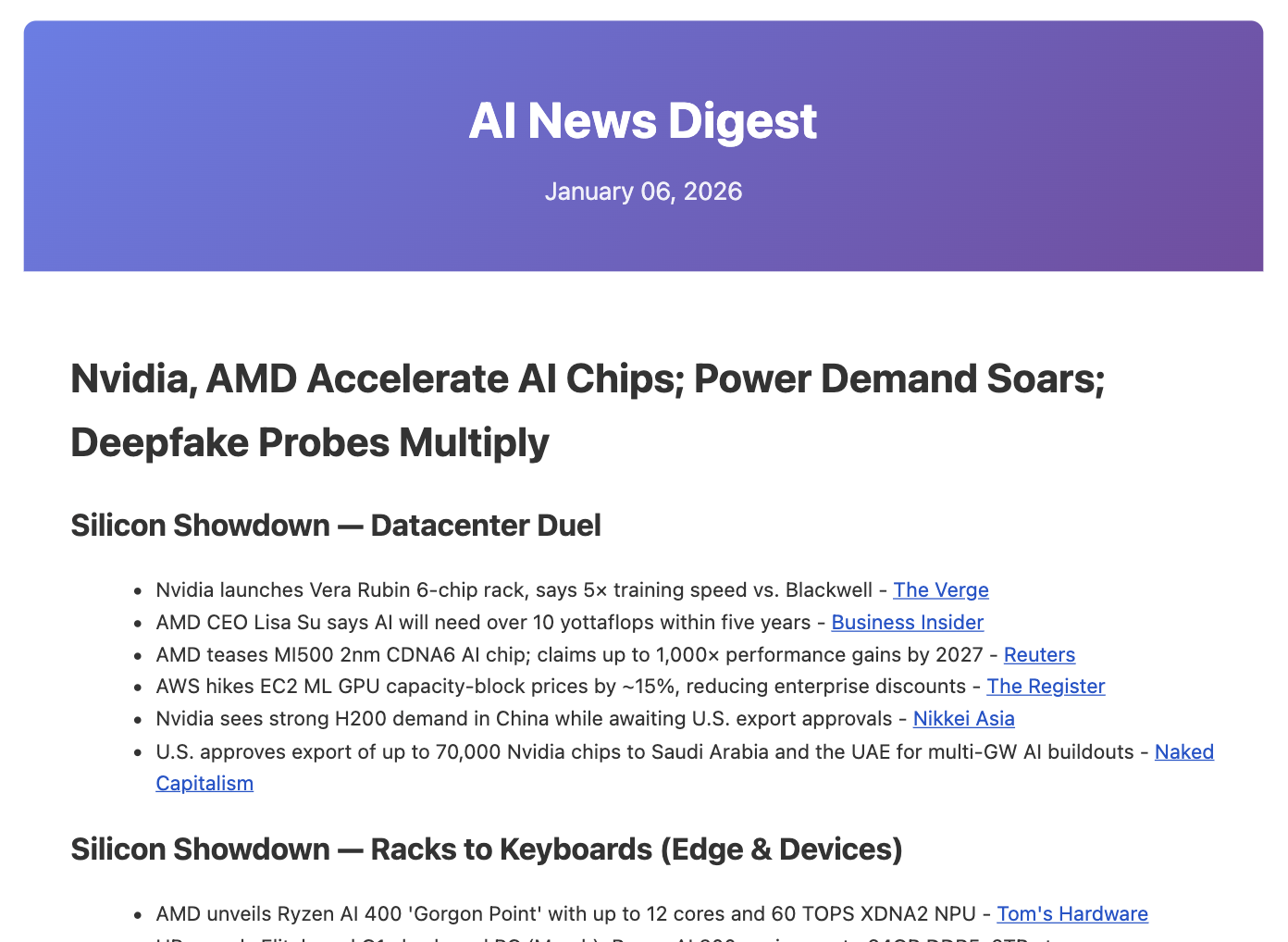 Agentic Newsletter Generation System screenshot